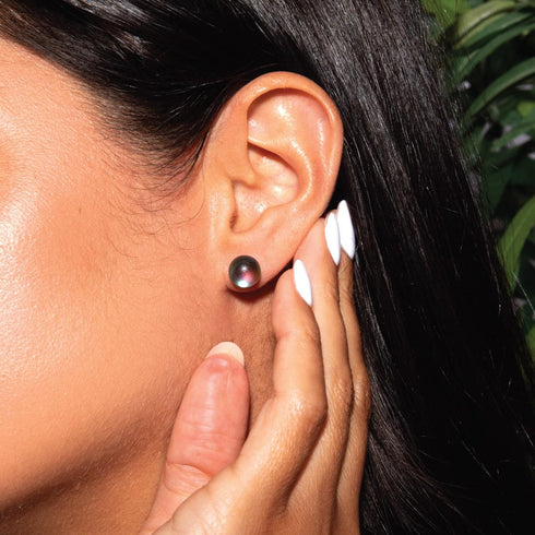 Grey | .925 Sterling Silver | Mermaid Glass Stud Earrings